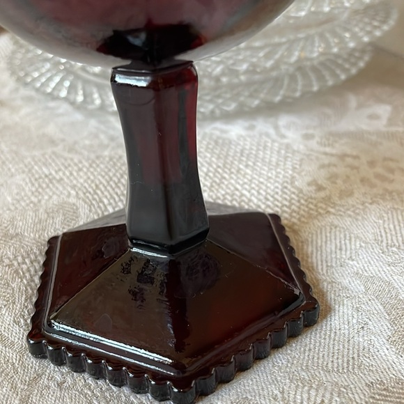 VTG AVON Collection Cape Code Ruby Red goblet footed glass - Picture 3 of 7